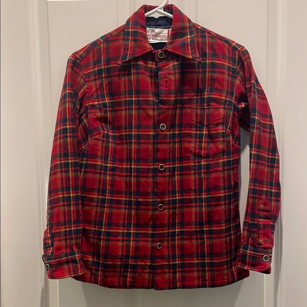 Vintage Knockabouts by Pendleton Plaid Long Sleeved Youth 10-12 100%Virgin Wool
